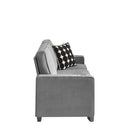 Modern Snowfleece Fabric 3 Seater Sofa With Cup Holder