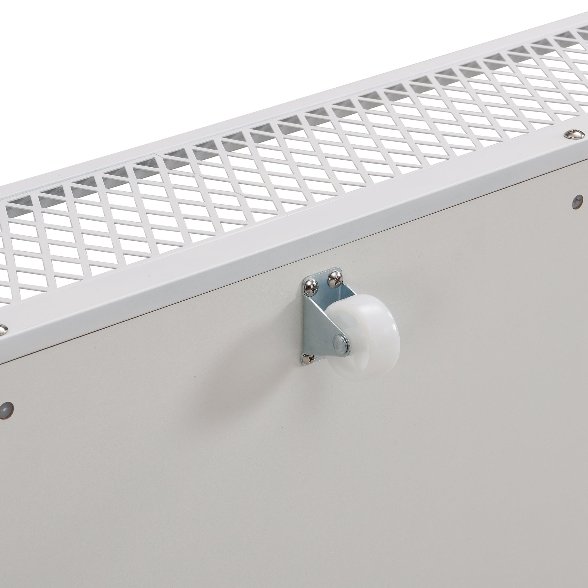 Queen Size Storage Bed Metal Platform Bed with a Big Drawer - Beige