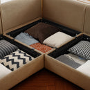 Contemporary Elegant White Chenille Sofa With Storage And Ottoman