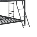 Triple Bunk Bed, Full Size With Sturdy Metal Frame And Safe Stairs - Black
