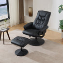 Recliner Chair With Ottoman, 360° Swivel Massage Lounge Chair With 5-Point Vibration & Heated Seat