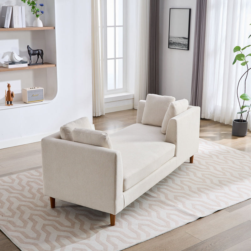 Wide Modern Double Sided Upholstered Chaise Lounge