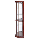 Appledale - 6-Shelf Corner Curio Display Cabinet - Medium Brown