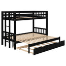 Twin over Pull-out Bunk Bed with Trundle, Espresso