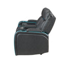 Blanca - Power Console Reclining Loveseat With LED Lights And Power Headrest Frame - Charcoal