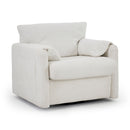 Swivel Modern Swivel Accent Chair Single Seater 360° Rotating For Living Room, Bedroom - Ivory White