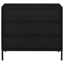 Jess - 2-Door Arched Fluted Glass Accent Cabinet - Black