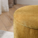 Classic 2 Piece Round Storage Ottoman Set With Drum Shaped Stool