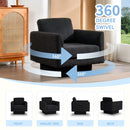 360° Modern Swivel Accent Chair Round Armchair, Thick Padded Single Lounge Sofa Upholstered Comfy