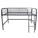 Metal Twin Loft Bed , Twin Size High Loft Bed Black
