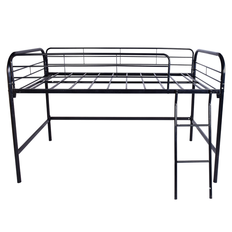 Metal Twin Loft Bed , Twin Size High Loft Bed Black