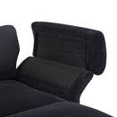 Modern Corduroy Deep Seat Sectional Sofa With Ottoman