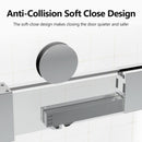 Frameless Double Sliding Soft Close Shower Door, Tempered Glass
