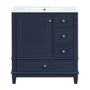 Freestanding Bathroom Vanity With Sink, Soft Close Door, 3 Drawers