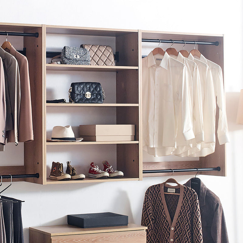 Devi - Wall Mounted Wood Closet System With Modular Units