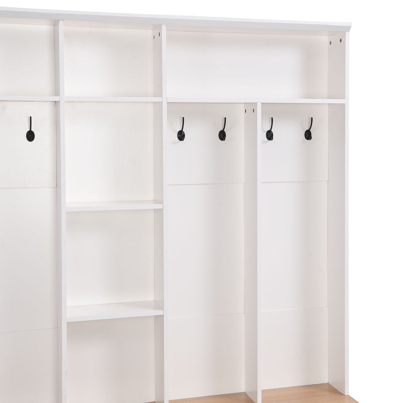 Minimalist Shoe Cabinet With Cube Storage & Shelves