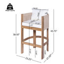 Modern Matera Barstool (Set of 2) With Wraparound Back And Rope - Teak / Beige