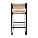 Bar Stools Paper Rope Weave Dining Chairs With Back Hand Weave Stools For Kichen Island, Bar & Counter (Set of 2)