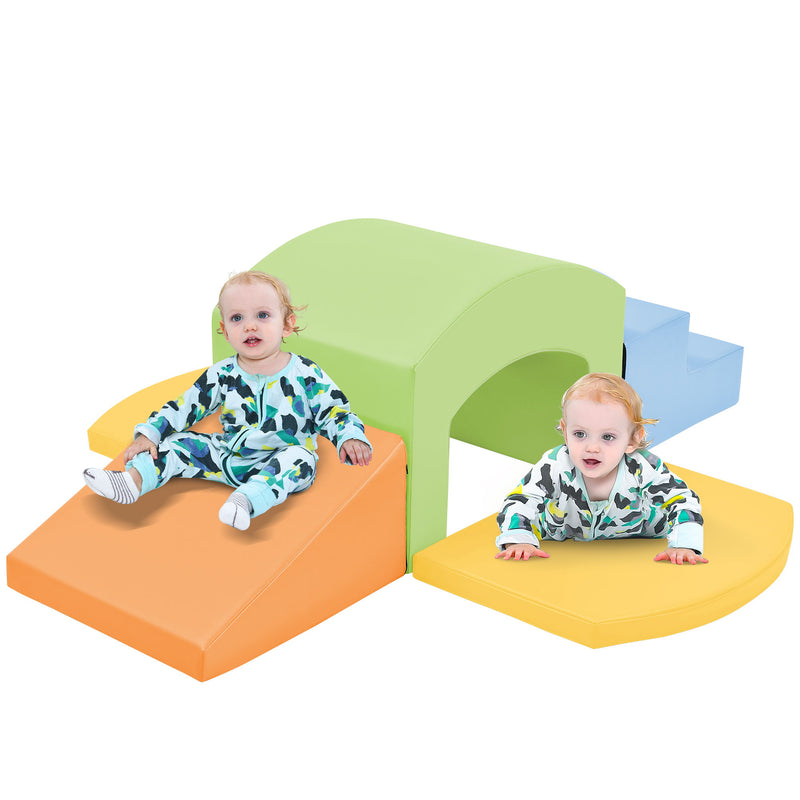 So Feet Foam Playset For Toddlers, Safe Softzone Single - Tunnel Foam Climber For Kids, Lightweight Indoor Active Play Structure With Slide Stairs And Ramp For Beginner Toddler Climb And Crawl