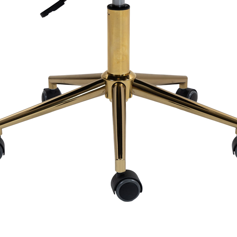 Modern Velvet Home Office Desk Chair With Adjustable Height And Swivel Wheels