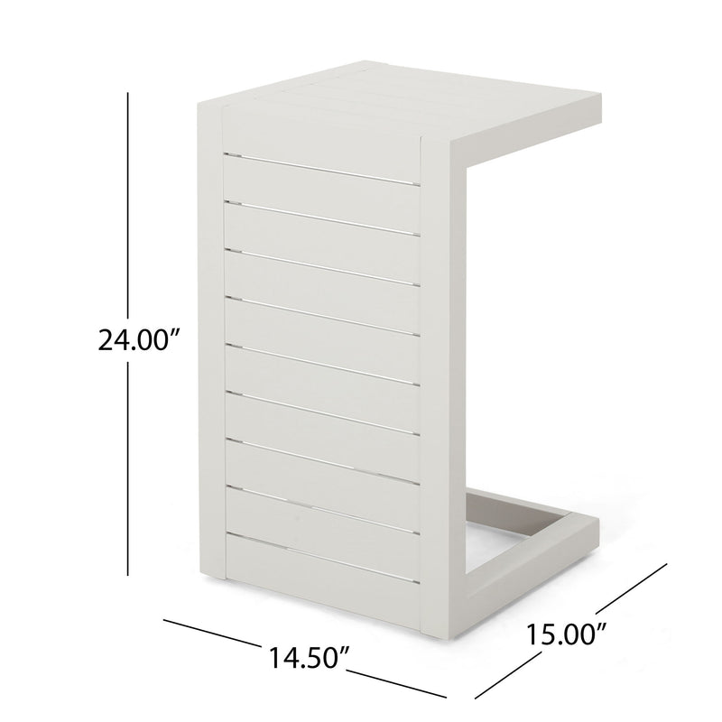 Aluminum Outdoor C - Shaped Side Table For Patio