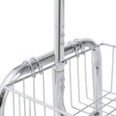 Heavy Duty Iron Garment Rack With Basket On Wheels - Silver