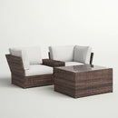 Comfortable Modern Patio Rattan Sectional Set With Cushions