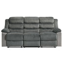 Lesley - Motion Sofa - Gray Corduroy & Velvet