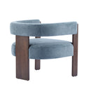 Modern Upholstered Accent Arm Chair With Barrel Back Design