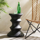 Side Table Modern Concrete Accent Piece - Black