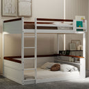 Bunk Bed With Built In Shelves, Storage Box, LED Light And USB Charging Station