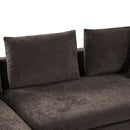Modern L Shaped Sectional Sofa With Chenille Upholstery And Wooden Storage