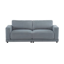 Modern Square Arm Sofa With Soft Fabric Upholstery, Deep Cushions