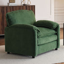 Oversized Reading Armchair With Thick Cushions, High Back Support