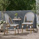 Outdoor Rattan And Aluminum French Bistro Chairs Set