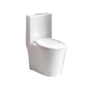 Glossy Tornado Flush 1 Piece Toilet With Dual Flush, Soft Close Seat - Gloss White