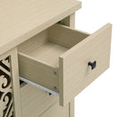 Hollowed Out Cabinet With 2 Door 3 Drawers, American Furniture, Suitable For Bedroom, Living Room, Study - Natural