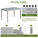 Dining Table Set, Table With A Rectangular Table And Upholstered Chairs