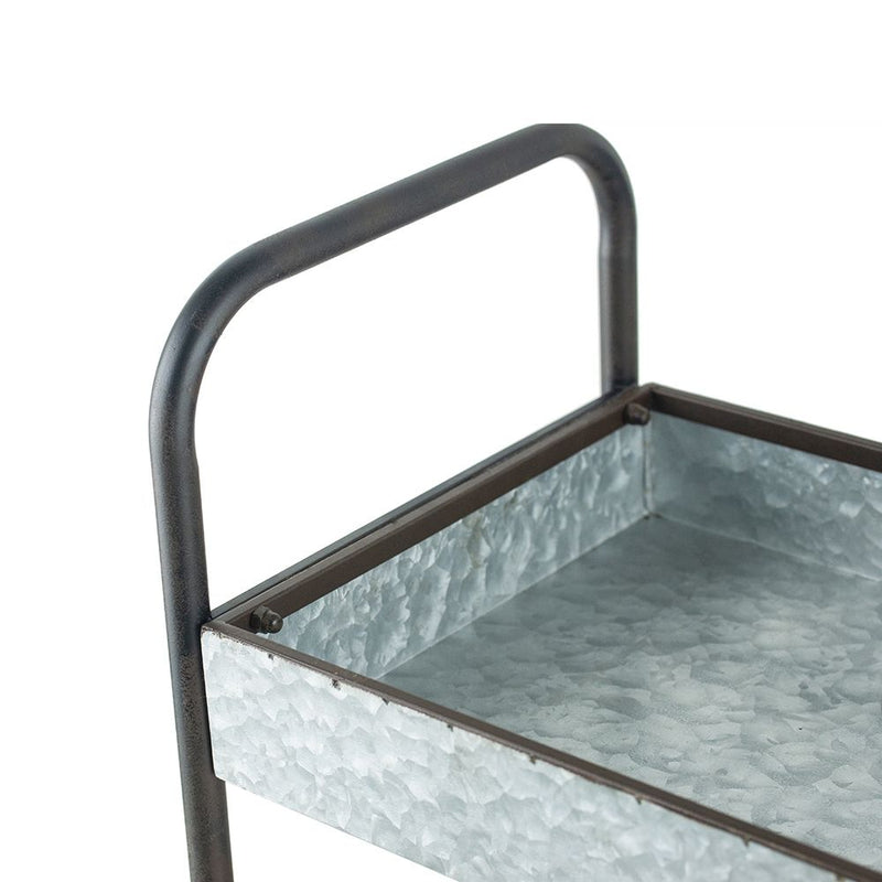 Homestead Galvanized Shelf Display 3 Tier - Metallic Gray