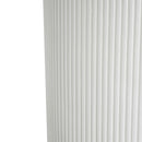 Handmade Side Table With Ribbed Design For Indoor And Outdoor Use - White
