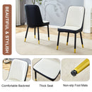 Modern 2 Tone Dining Chairs With Gold Decorated Legs (Set of 2) - White / Black