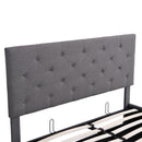 Queen size Upholstered Platform bed with a Hydraulic Storage System - Gray