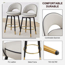 Modern Upholstered 360° Rotatable Bar Chair With Metal Legs For Dining Room (Set of 2)