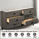 Avantika - Dresser - Faux Marble & Rustic Gray Oak - Atlantic Fine Furniture Inc