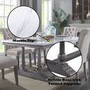 Yabeina - Dining Table - Marble Top & Gray Oak Finish - Atlantic Fine Furniture Inc
