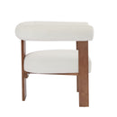 Modern Upholstered Round Arm Accent Chair With Velvet Upholstery