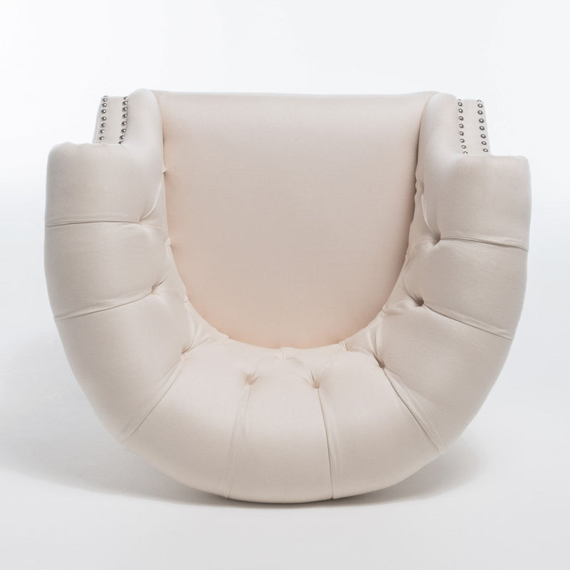 Celestialis - Upholstered Club Chair With Tub Design And Rolled Recessed Armrests