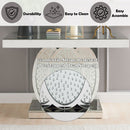 Nysa - Accent Table - Mirrored & Faux Crystals - 32" - Atlantic Fine Furniture Inc