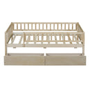 Twin Size Daybed Wood Bed with Two Drawers, Natural