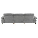 L Shaped Convertible Sectional Sofa 4 Seat Tufted Couch Set With Two Tone Adjust Legs Cloud Movable Ottoman